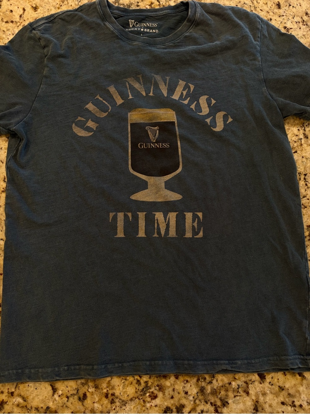 Lucky Brand Men's Navy Blue 'Guinness Time' Short Sleeve Tee